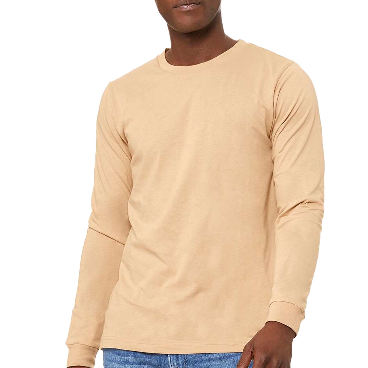Bella + Canvas Long Sleeve T-Shirt, Men’s Heavy Cotton Jersey Tee.
